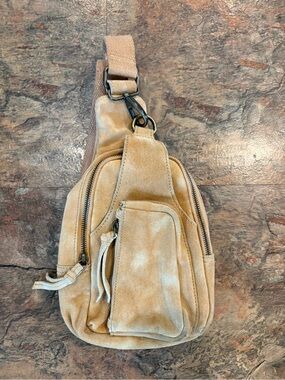 Free people tan suede Hudson bag